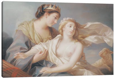 Innocence Takes Refuge In The Arms Of Justice Canvas Art Print - Elisabeth Louise Vigee Le Brun