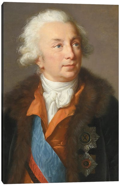 Ivan Ivanovich Shuvalov (1727–1797), c.1795-1797 Canvas Art Print - Elisabeth Louise Vigee Le Brun
