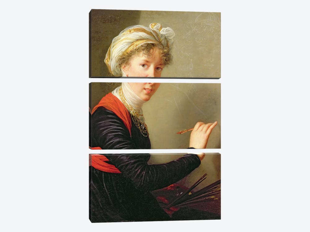 Self Portrait, 1800 by Elisabeth Louise Vigee Le Brun 3-piece Canvas Art Print