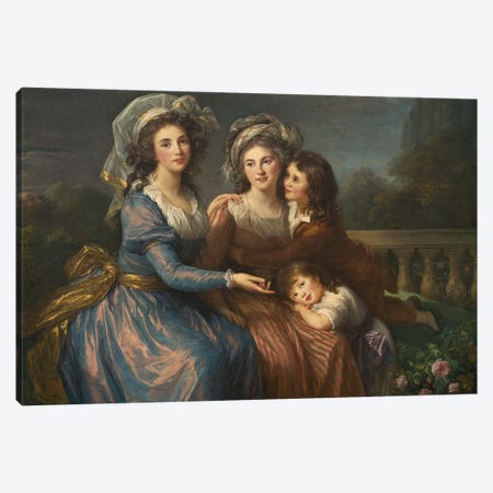 The Marquise De Pezay, And The Marquise De Rougé With Her Sons Alexis And Adrien, 1787 Canvas Print #BMN7884} by Elisabeth Louise Vigee Le Brun Art Print