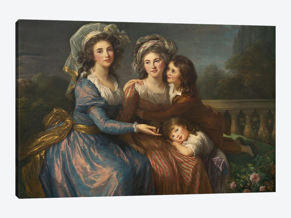 The Marquise De Pezay, And The Marquise De Rougé With Her Sons Alexis And Adrien, 1787 by Elisabeth Louise Vigee Le Brun 1-piece Canvas Wall Art