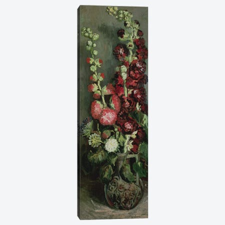 Vase of Hollyhocks, 1886  Canvas Print #BMN789} by Vincent van Gogh Canvas Print