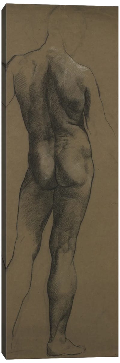 Male Nude Study Canvas Art Print - Pre-Raphaelite Art