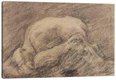 A Study Of Rodin's Danaid In His Studio Canvas Art Print - Gwen John