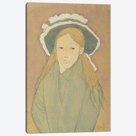 Girl With Large Hat And Straw-Coloured Hair, 1910s Canvas Print #BMN7932} by Gwen John Canvas Wall Art