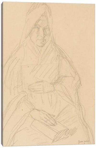 Study For 'Mere Poussepin Seated At A Table', c.1915 Canvas Art Print