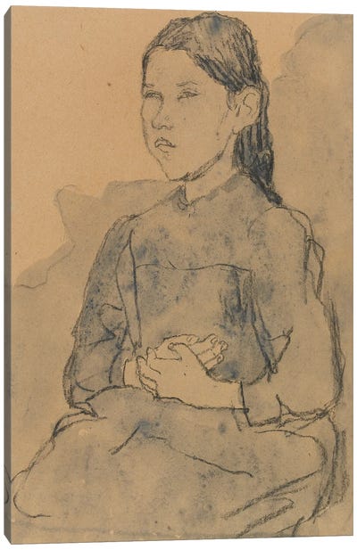Young Girl: Marie Hamonet, c.1918 Canvas Art Print - Gwen John