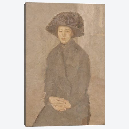 Young Woman Wearing A Large Hat, c.1917-25 Canvas Print #BMN7964} by Gwen John Canvas Wall Art