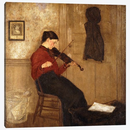 Young Woman With A Violin, 1897-98 Canvas Print #BMN7965} by Gwen John Canvas Art