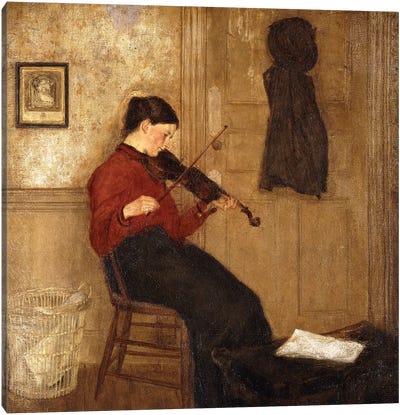 Young Woman With A Violin, 1897-98 Canvas Art Print - Classical Music Art