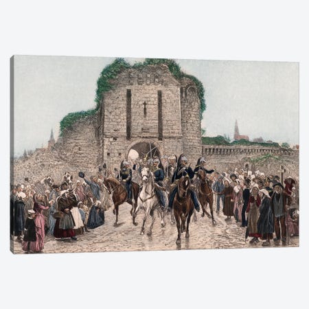 Cavalry Leaving A Breton City Canvas Print #BMN7970} by Lady Butler Canvas Artwork