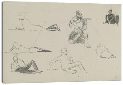 Possible Studies For 'Dawn Of Waterloo', 1893 Canvas Art Print
