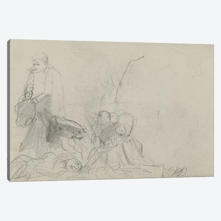Study For 'Dawn Of Waterloo', 1893 II Canvas Print #BMN7982} by Lady Butler Art Print