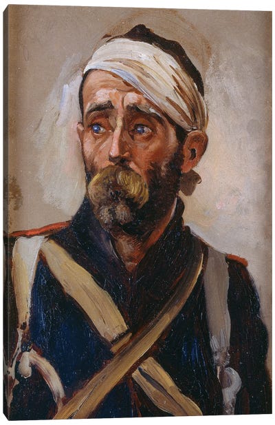 Study Of A Wounded Guardsman, Crimea, c.1874 Canvas Art Print