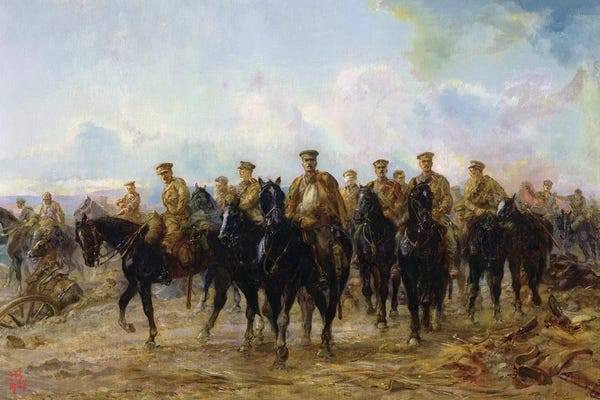 Military: The Retreat From Mons, 1927 by Lady Butler