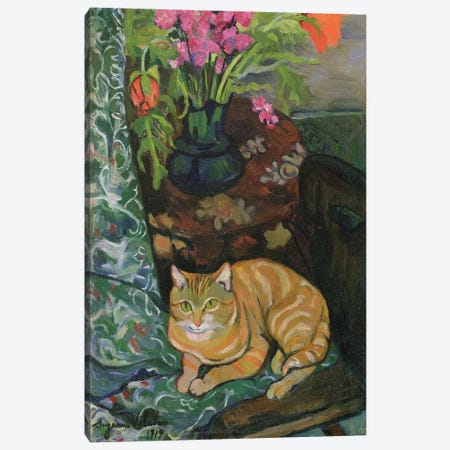 Bouquet And A Cat, 1919 Canvas Print #BMN7995} by Marie Clementine Valadon Art Print