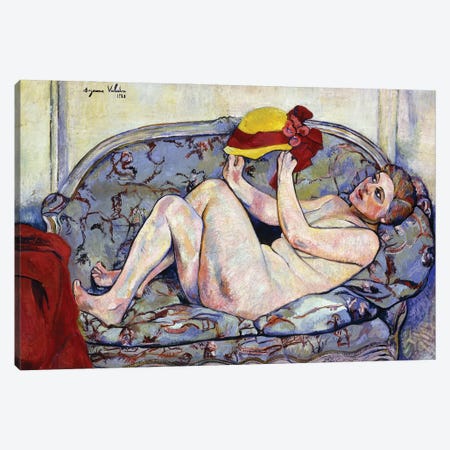 Nude Reaching On A Sofa; Nu Allonge Sur Un Canape, 1928 Canvas Print #BMN8005} by Marie Clementine Valadon Canvas Print