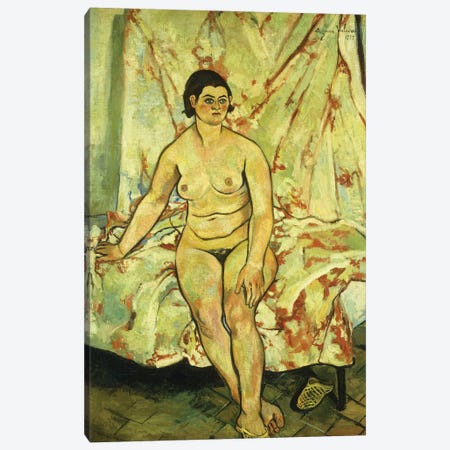 Nude Sat On The Edge Of A Bed; Nu Assis Sur Le Bord d'Un Lit, 1929 Canvas Print #BMN8006} by Marie Clementine Valadon Canvas Art Print