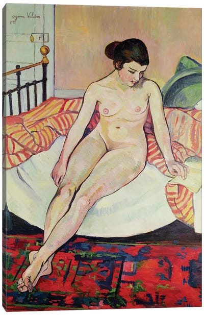 Nude With A Striped Blanket, 1922 Canvas Art Print