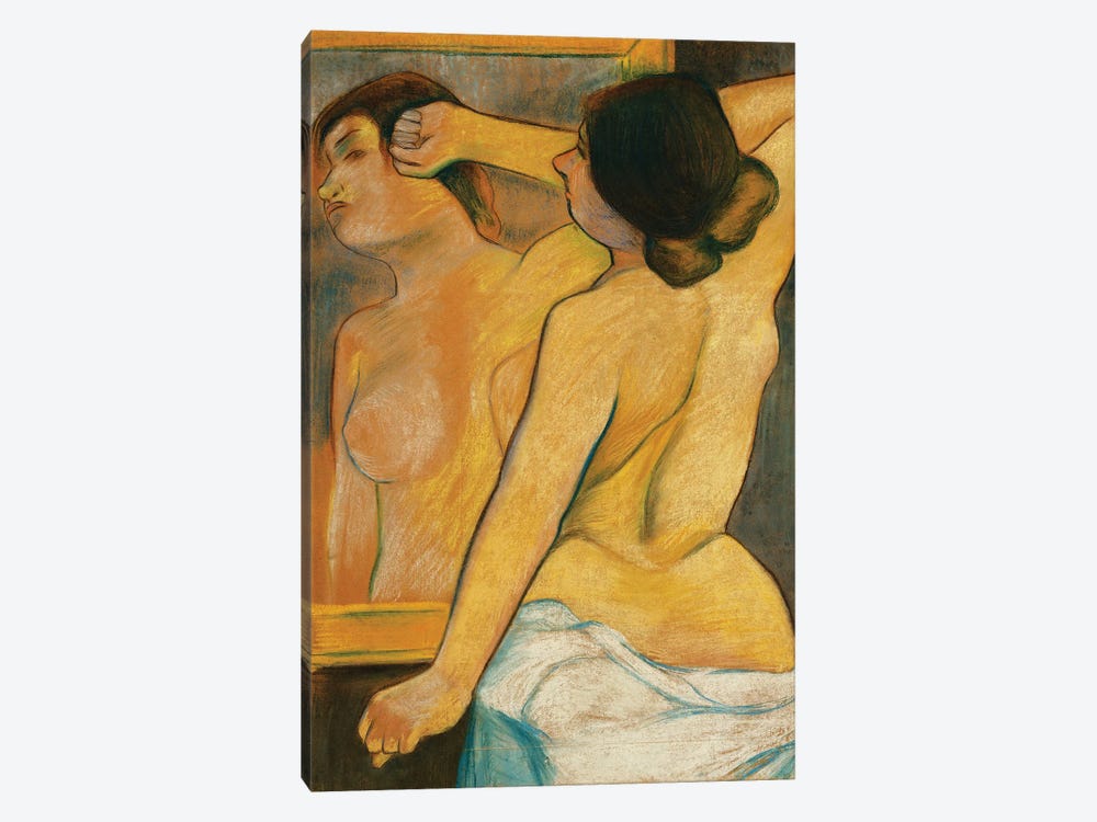 Nude Woman In Front Of A Mirror; Femme Nue Devant Un Miroir, 1904 by Marie Clementine Valadon 1-piece Canvas Wall Art