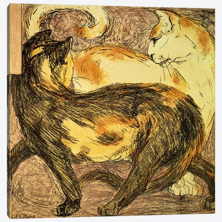 Two Cats  Canvas Print #BMN800} by Franz Marc Canvas Wall Art