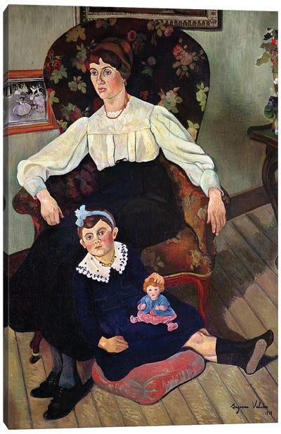 Portrait Of Marie Coca And Her Daughter, 1913 Canvas Art Print