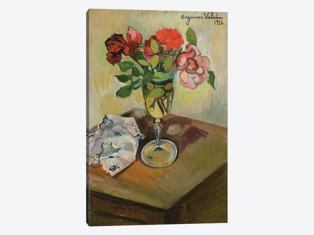 Roses In A Glass, 1926 by Marie Clementine Valadon 1-piece Canvas Art