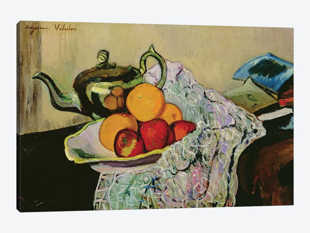 Still Life With Teapot And Fruit by Marie Clementine Valadon 1-piece Canvas Artwork