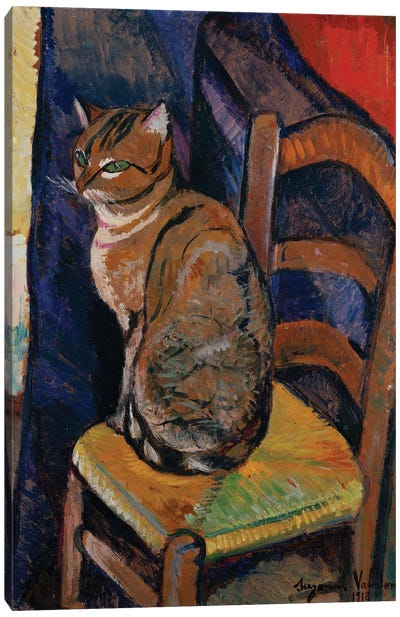 Study Of A Cat Sitting On A Chair (Etude D'Un Chat, Assis Sur Une Chaise) Canvas Art Print