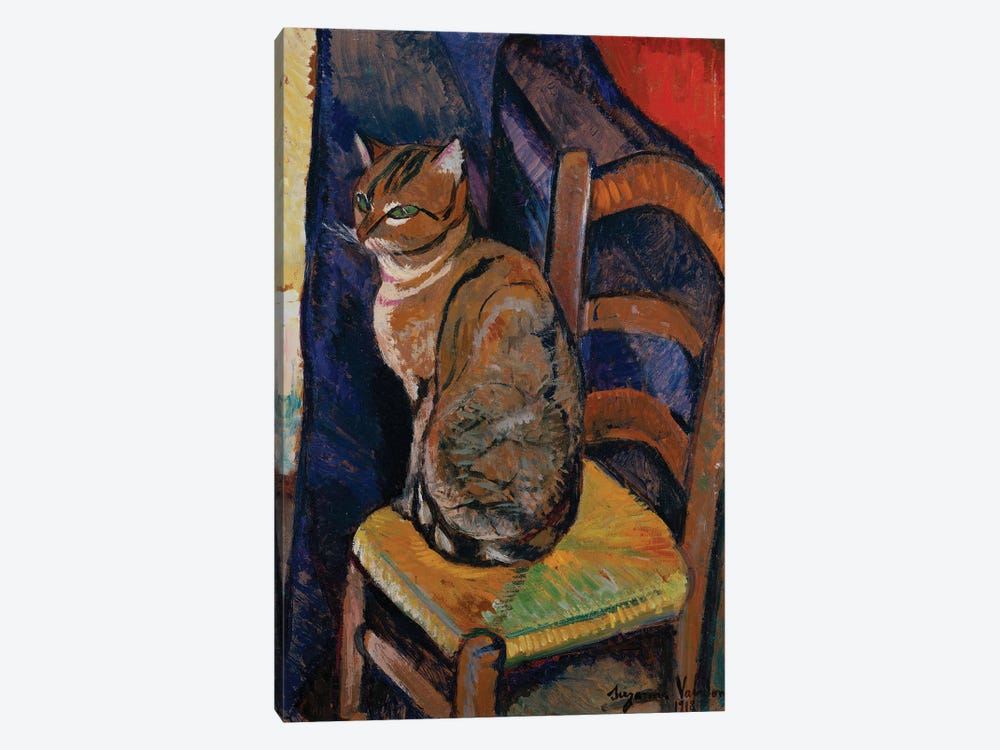 Study Of A Cat Sitting On A Chair (Etude D'Un Chat, Assis Sur Une Chaise) by Marie Clementine Valadon 1-piece Canvas Print