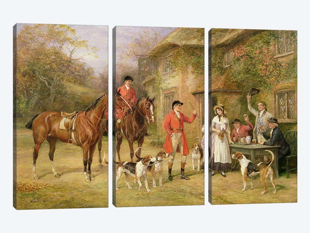 A Meeting at the Three Pigeons by Heywood Hardy 3-piece Canvas Print