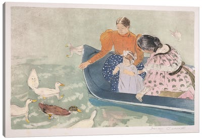 Feeding The Ducks, 1895 Canvas Art Print - Mary Cassatt