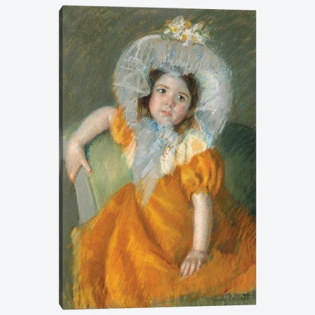 Margot In Orange Dress, 1902 Canvas Print #BMN8059} by Mary Stevenson Cassatt Canvas Art Print