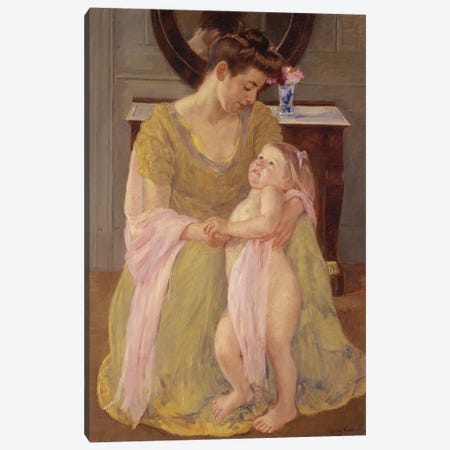 Mother And Child With A Rose Scarf, c.1908 Canvas Print #BMN8064} by Mary Stevenson Cassatt Art Print