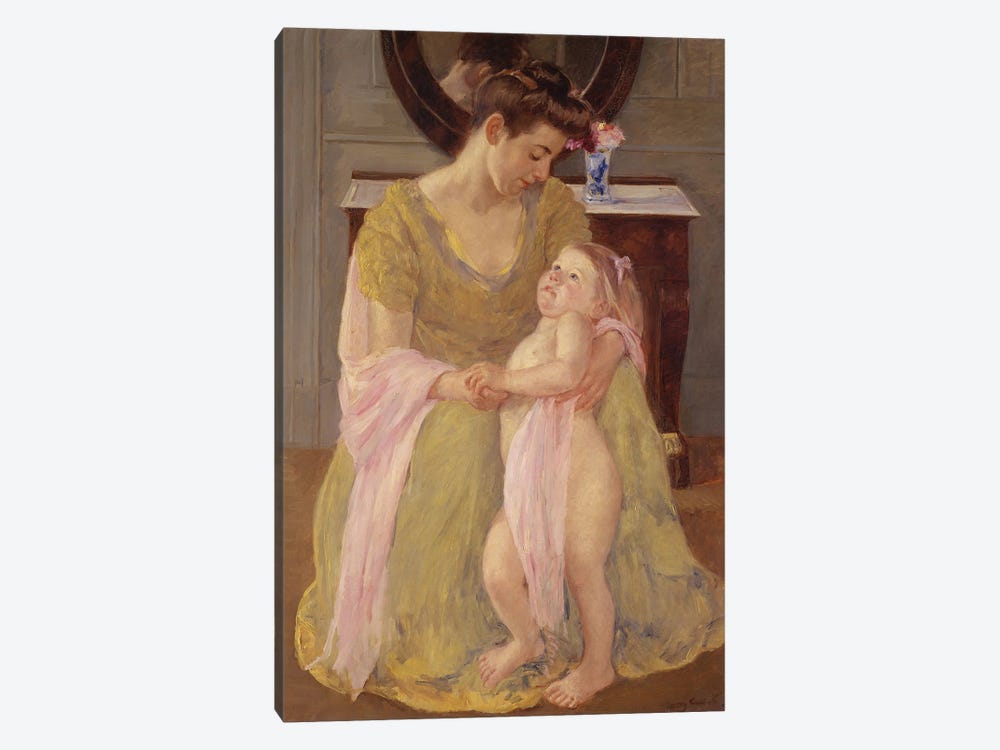 Mother And Child With A Rose Scarf, c.1908 by Mary Stevenson Cassatt 1-piece Canvas Artwork