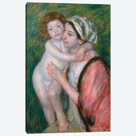 Mother And Child, 1914 Canvas Print #BMN8065} by Mary Stevenson Cassatt Canvas Print