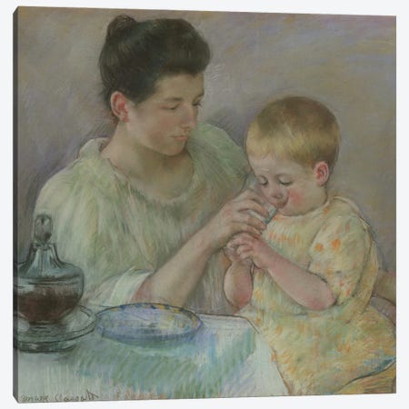 Mother Feeding Child, 1898 Canvas Print #BMN8067} by Mary Stevenson Cassatt Canvas Art Print