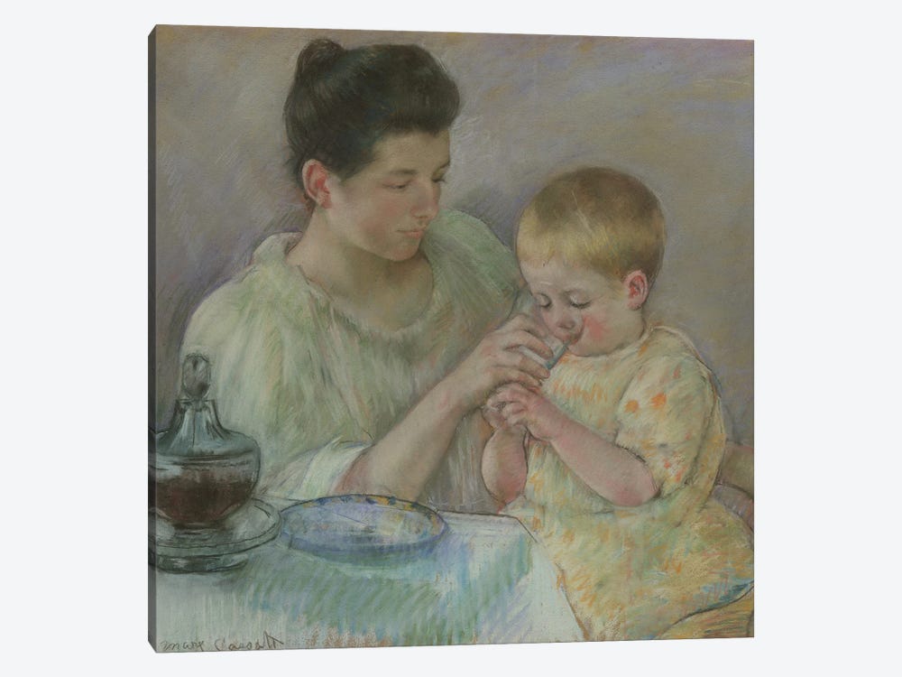 Mother Feeding Child, 1898 by Mary Stevenson Cassatt 1-piece Canvas Art Print