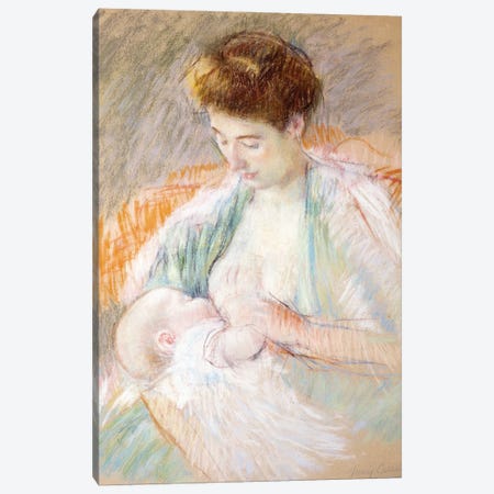 Mother Rose Nursing Her Child, c.1900 Canvas Print #BMN8070} by Mary Stevenson Cassatt Art Print
