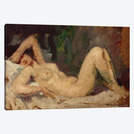 Reclining Nude Canvas Print #BMN8084} by Mary Stevenson Cassatt Canvas Art Print