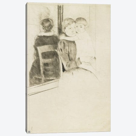 The Mirror, 1891 Canvas Print #BMN8101} by Mary Stevenson Cassatt Canvas Print