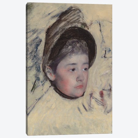 Woman Wearing Bonnet, c.1889 Canvas Print #BMN8107} by Mary Stevenson Cassatt Canvas Artwork