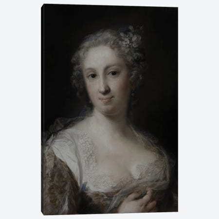 Portrait Of A Lady, c.1730-40 Canvas Print #BMN8124} by Rosalba Giovanna Carriera Canvas Artwork
