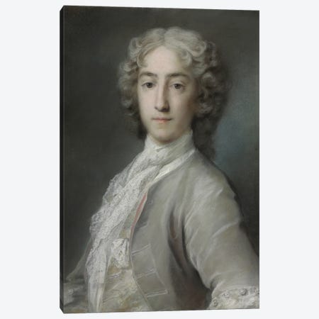 Portrait Of Lord Sidney Beauclerk In A Grey Velvet Coat And White Stock Canvas Print #BMN8129} by Rosalba Giovanna Carriera Canvas Print