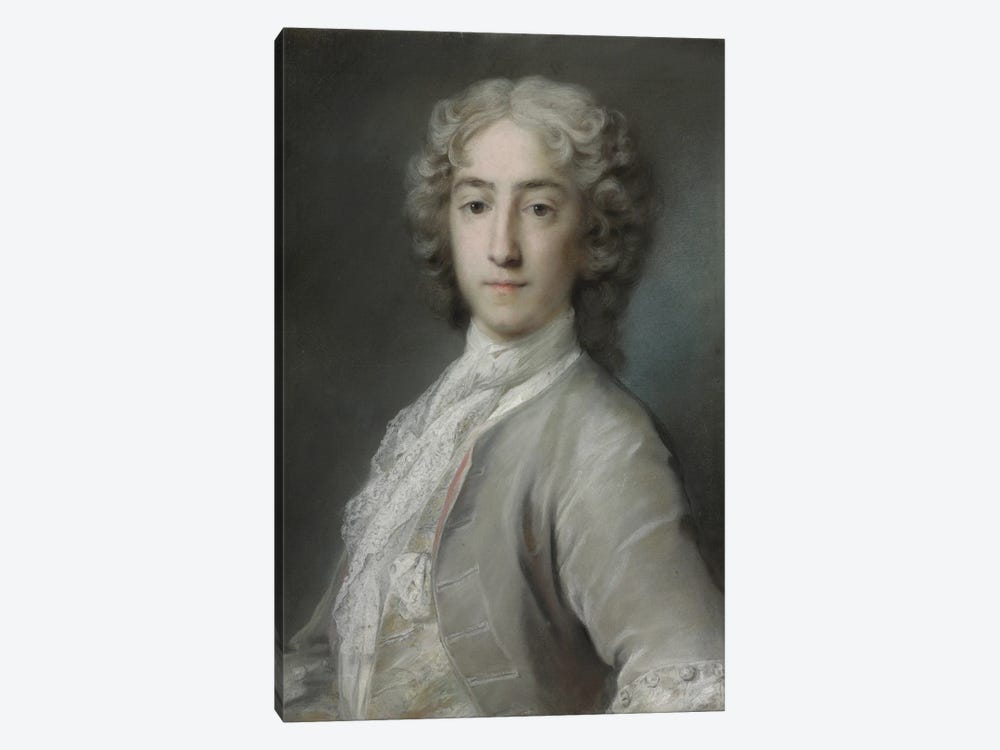 Portrait Of Lord Sidney Beauclerk In A Grey Velvet Coat And White Stock by Rosalba Giovanna Carriera 1-piece Canvas Wall Art