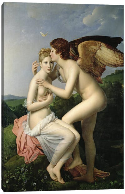Psyche Receiving the First Kiss of Cupid, 1798  Canvas Art Print