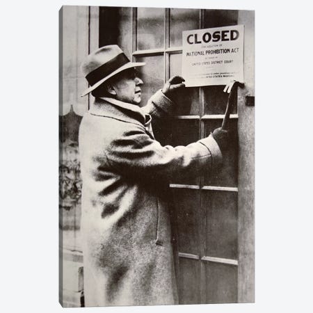 A US Federal Agent Closing A Saloon During Prohibition Canvas Print #BMN8134} by American Photographer Canvas Print