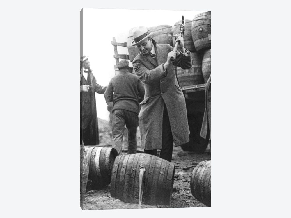 Destroying Barrels Of Beer by American Photographer 1-piece Canvas Wall Art