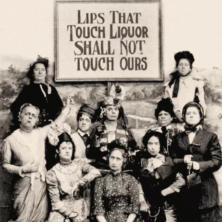 Members Of The Anti Saloon League Holding A Sign 