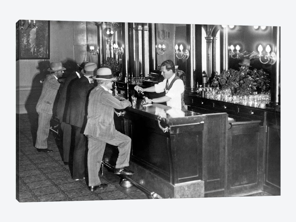 Patrons At A Speakeasy In San Francisco  by American Photographer 1-piece Canvas Art Print